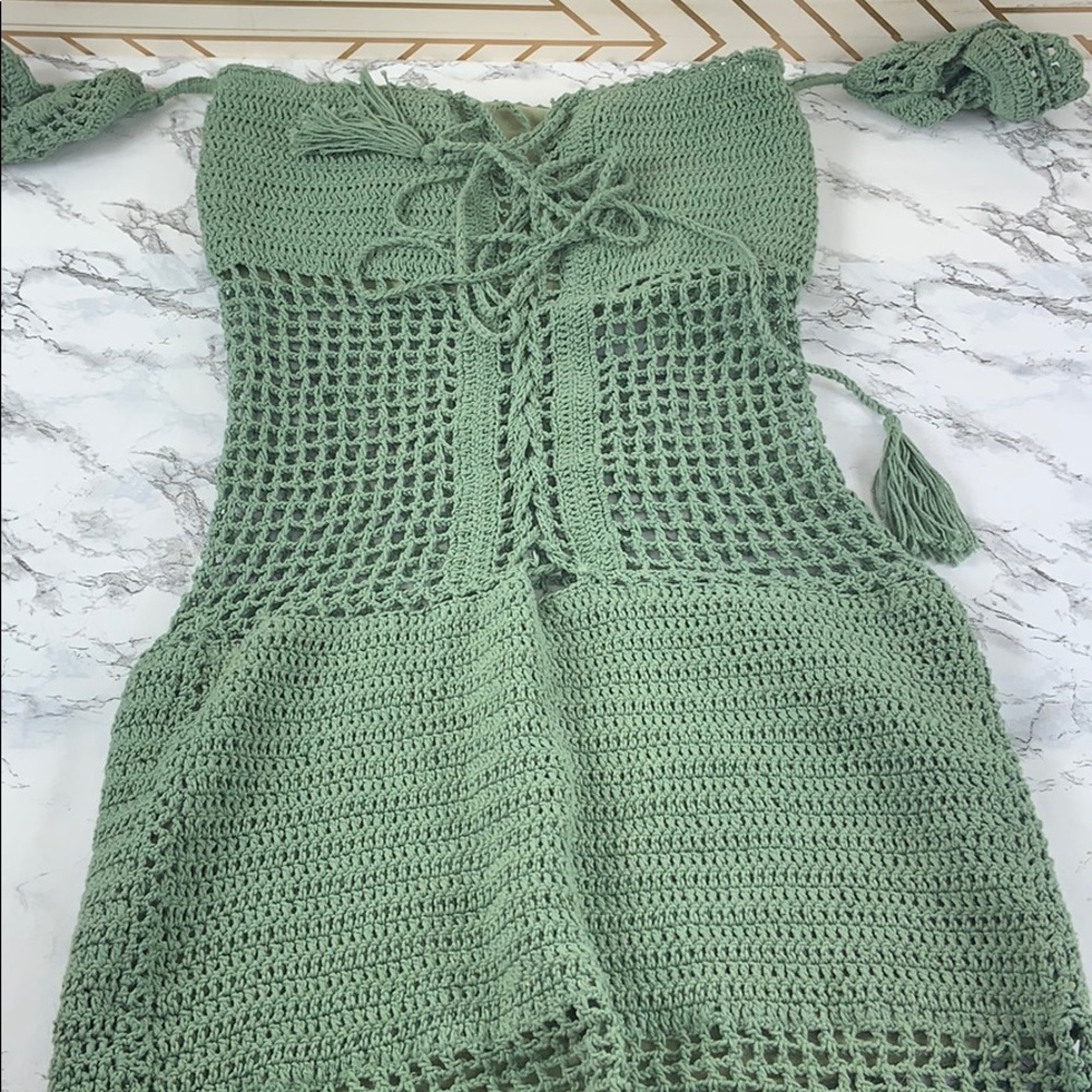 Revolve style knit crotchet dress
